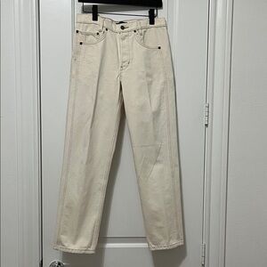 Banana Republic Women’s The Ranger High Rise Straight Premium Denim Jeans Ecru